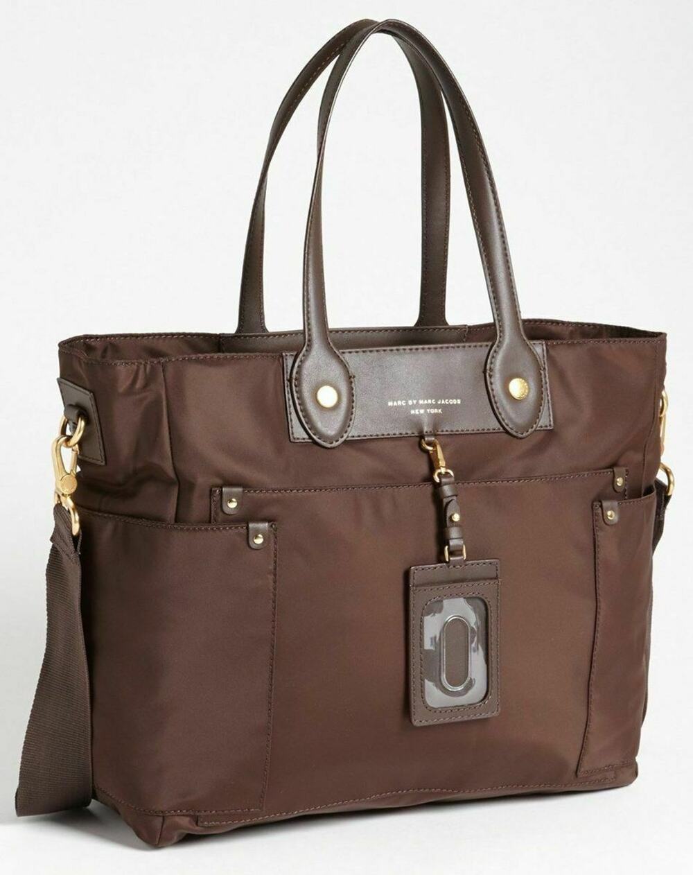 Marc Jacobs by Brown Preppy Nylon Eliz-a-baby Tote bag Shopper Logo
